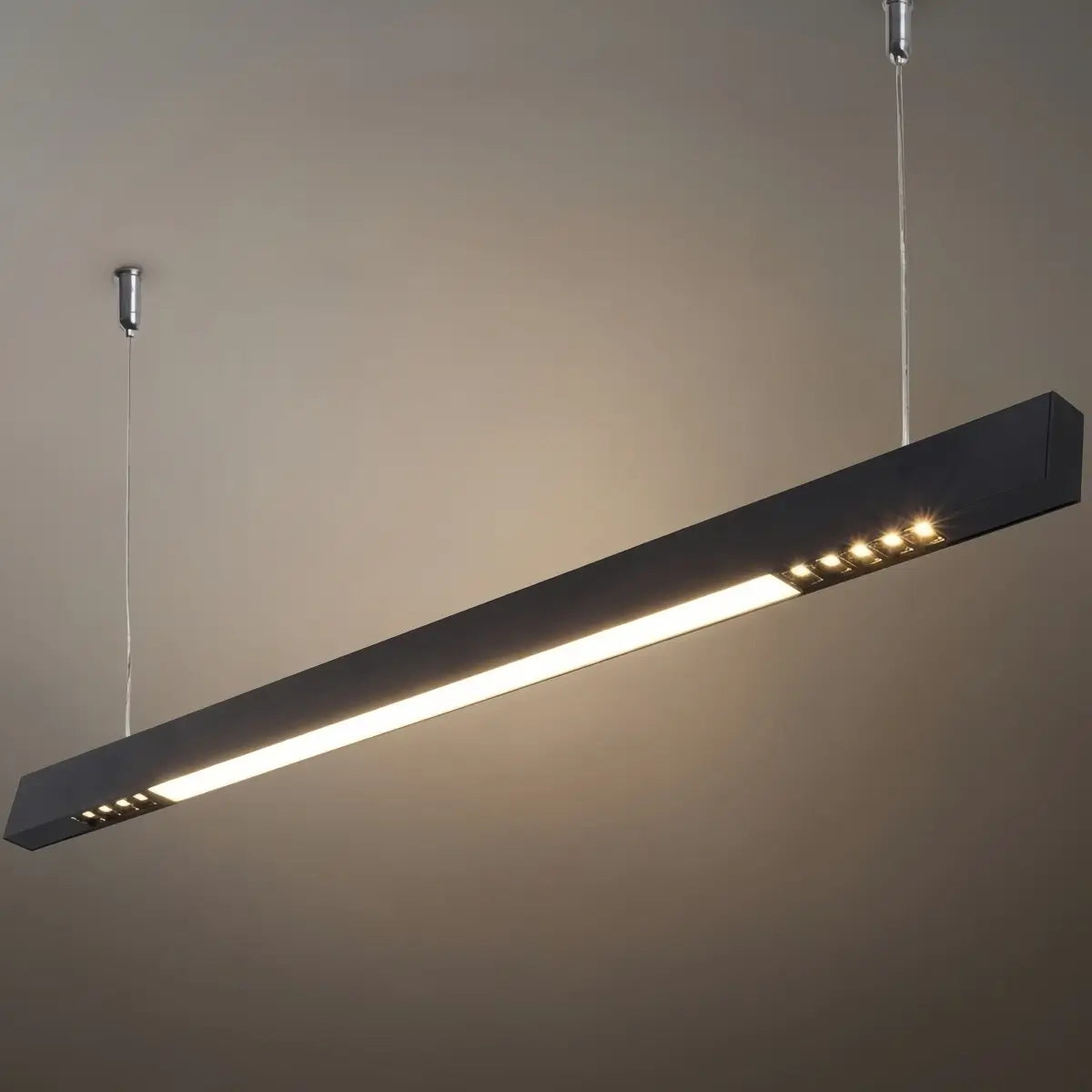 Modern Linear Pendant Light -- Aluminum PMMA Black or White