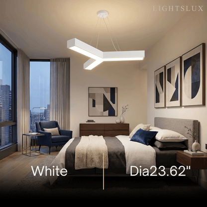 Modern Y-Shaped Pendant Light -- Aluminum Black White Silver