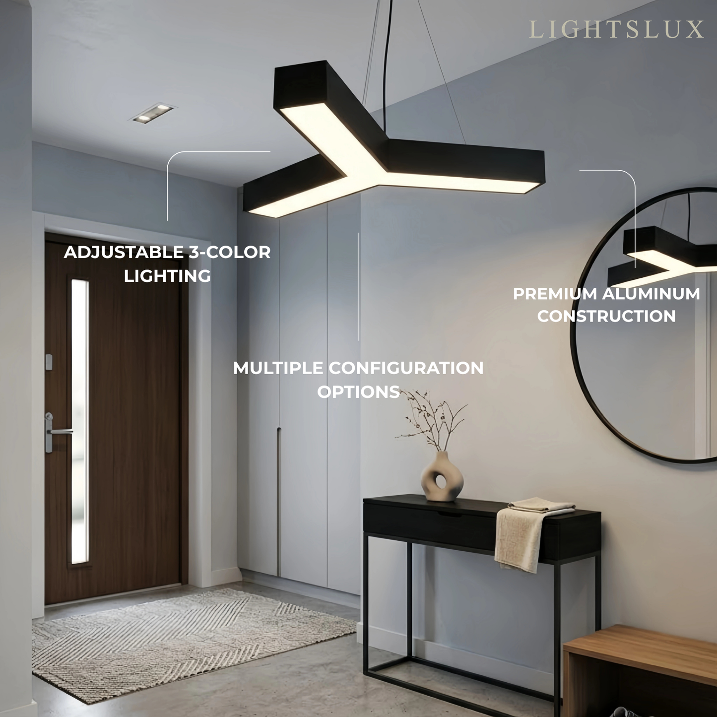 Modern_Y-Shaped_Pendant_Light_--_Aluminum_Black_White_Silver