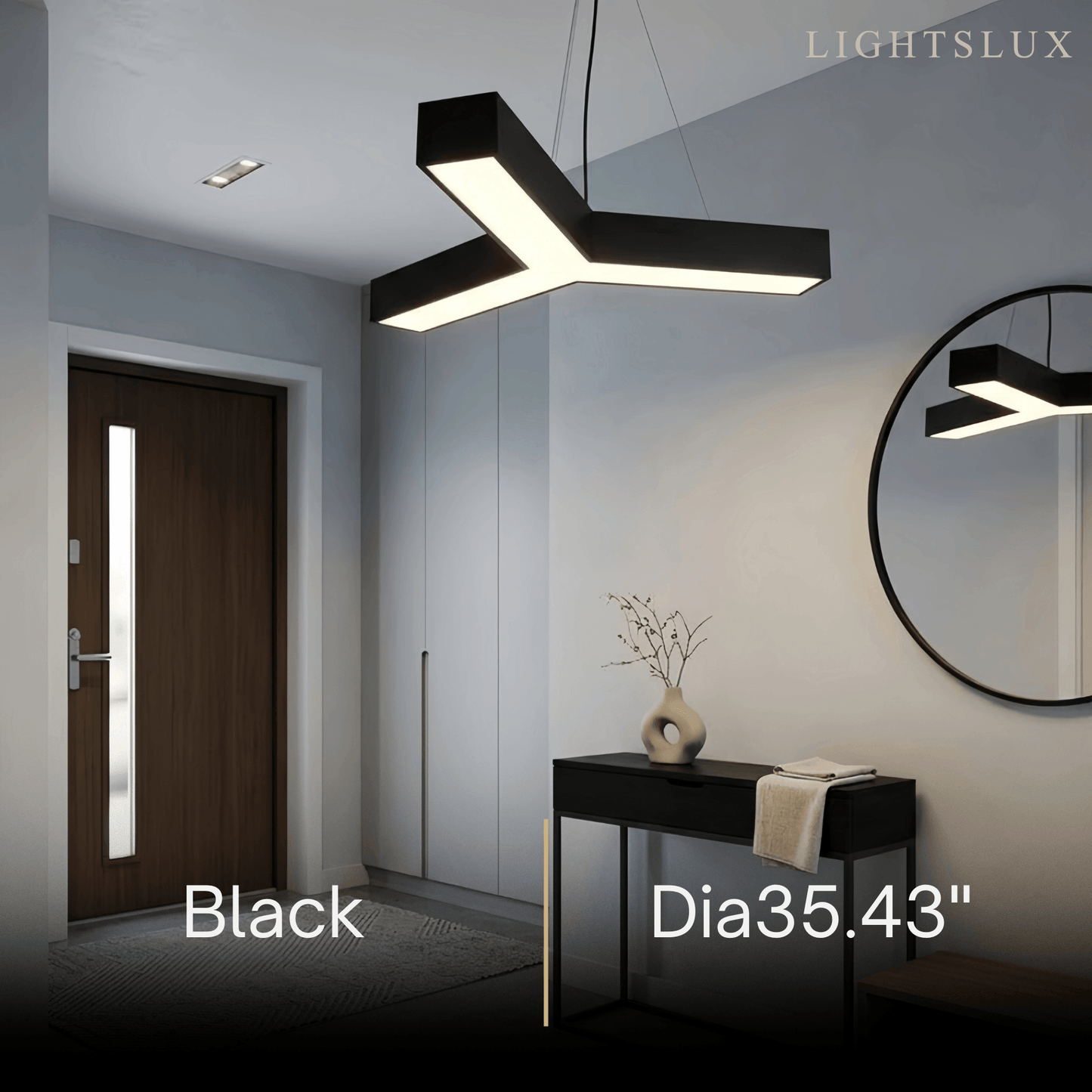 Modern Y-Shaped Pendant Light -- Aluminum Black White Silver