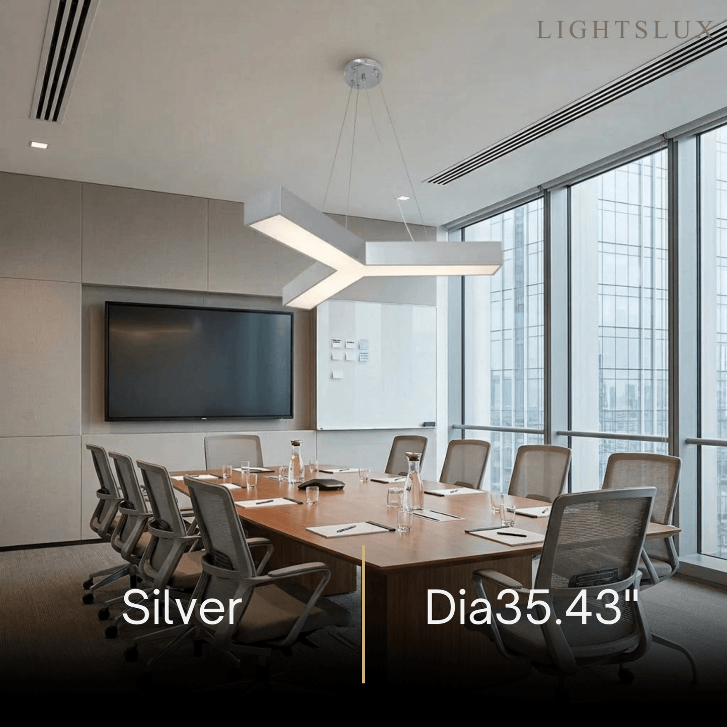 Modern Y-Shaped Pendant Light -- Aluminum Black White Silver