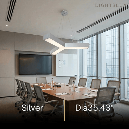 Modern Y-Shaped Pendant Light -- Aluminum Black White Silver
