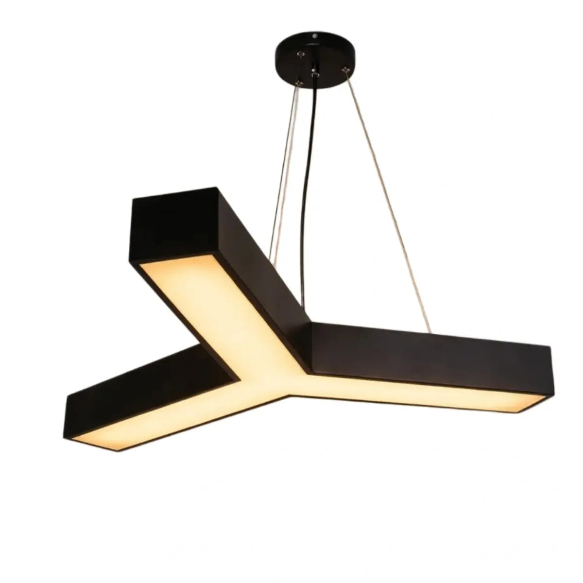 Modern Y-Shaped Pendant Light -- Aluminum Black White Silver