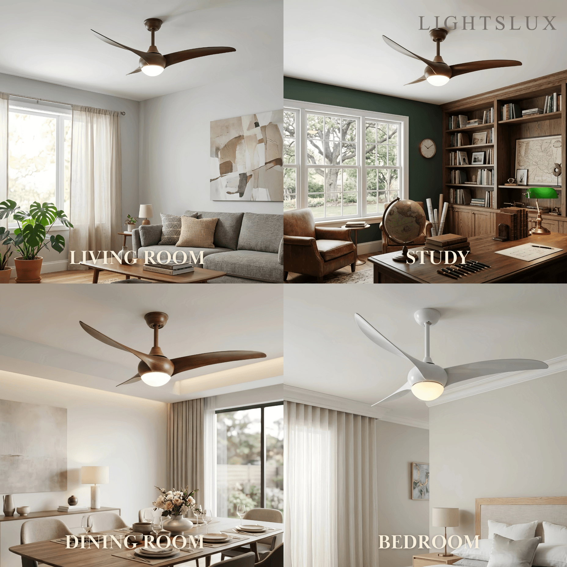 Zenno Modern Ceiling Fan Light 