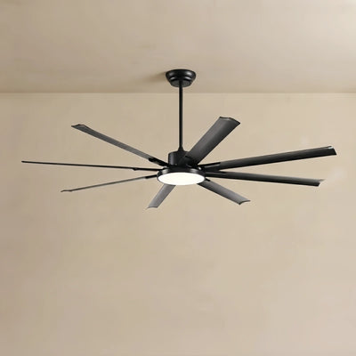 Vivara Minimalist Ceiling Fan Light — Black Metal Blades with Integrated LED for Living Room
