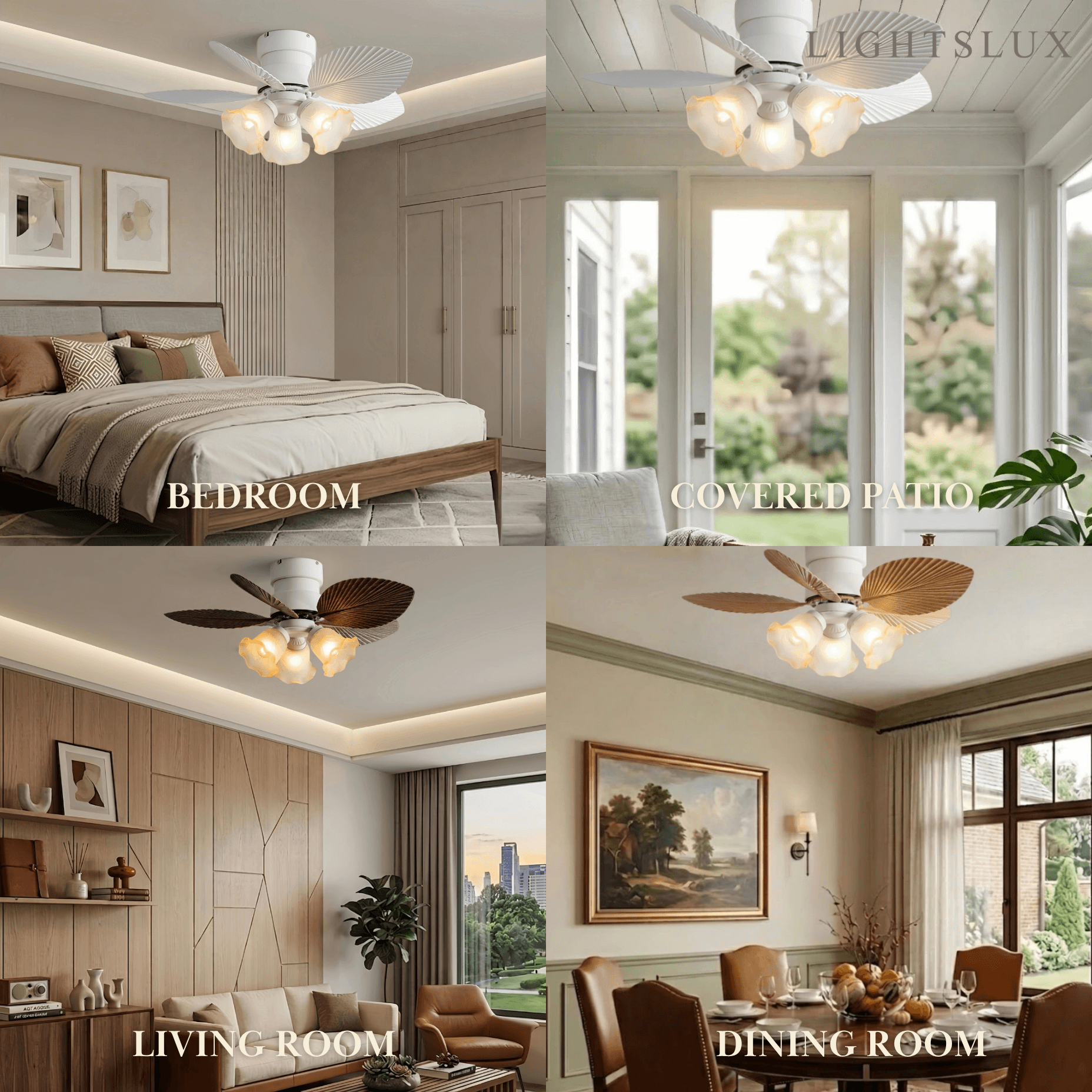 Vivara Modern Low Profile Ceiling Fan Light