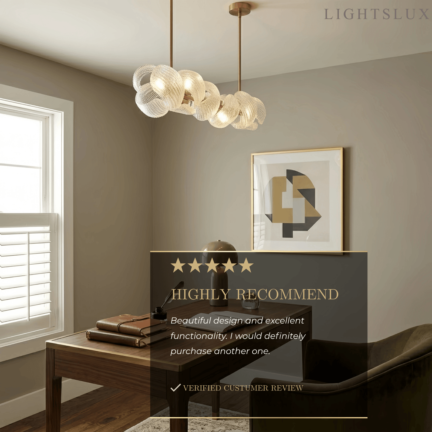 Elegant Petal Glass Chandelier -- Round or Linear