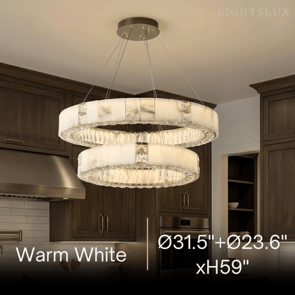 Alba Modern Alabaster Circular Chandelier