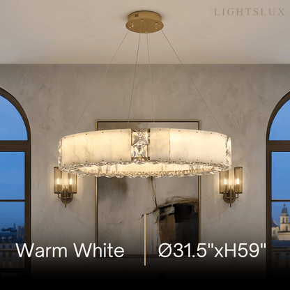 Alba Modern Alabaster Circular Chandelier