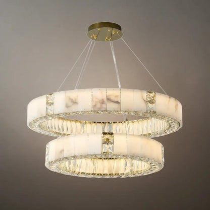 Alba Modern Alabaster Circular Chandelier