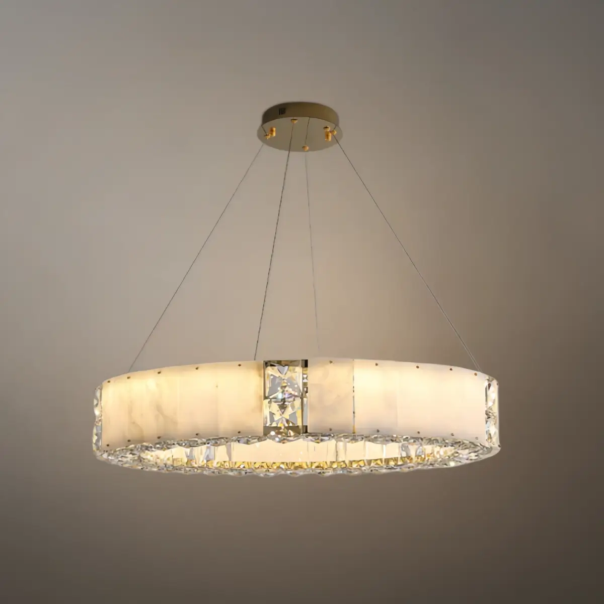 Alba Modern Alabaster Circular Chandelier