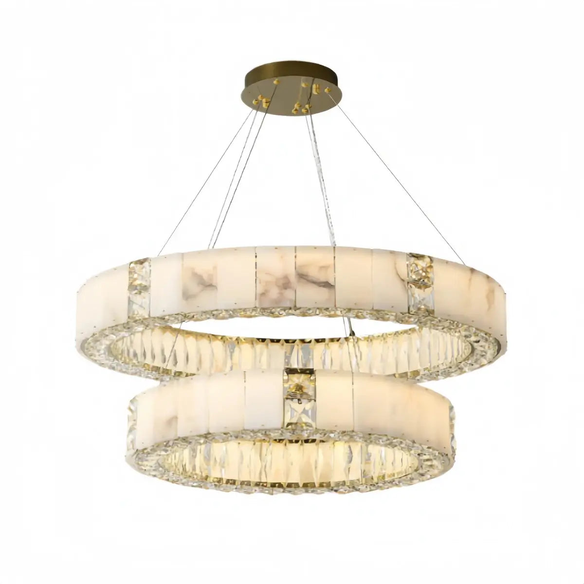 Alba Modern Alabaster Circular Chandelier