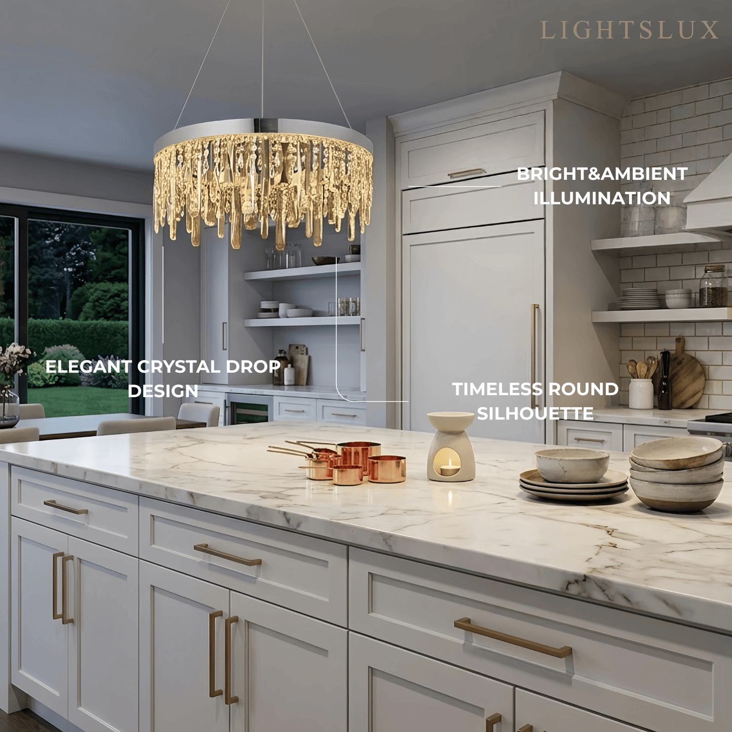 Velora Modern Crystal Drop Chandelier