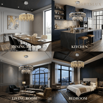 Velora Modern Crystal Drop Chandelier
