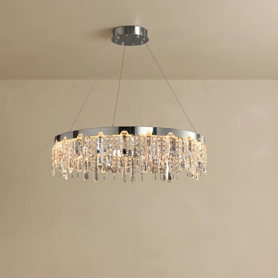 Drop Chandelier – Chrome Round for Living Room / Dining Room