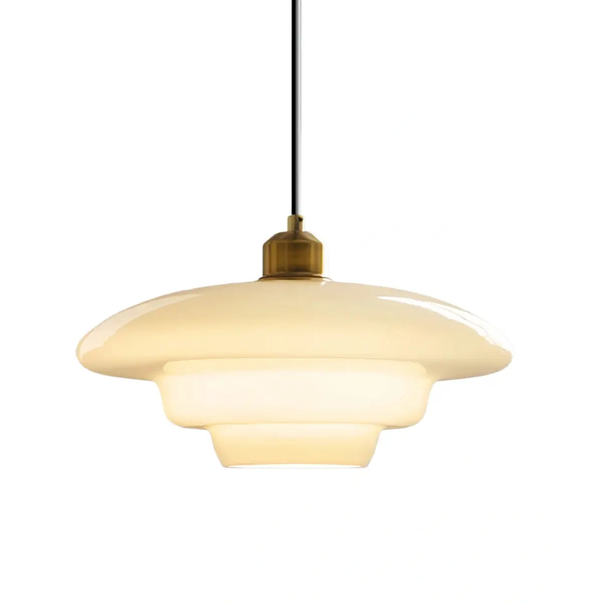 Minimalist Milk Glass Dome Pendant Light -- Frosted White