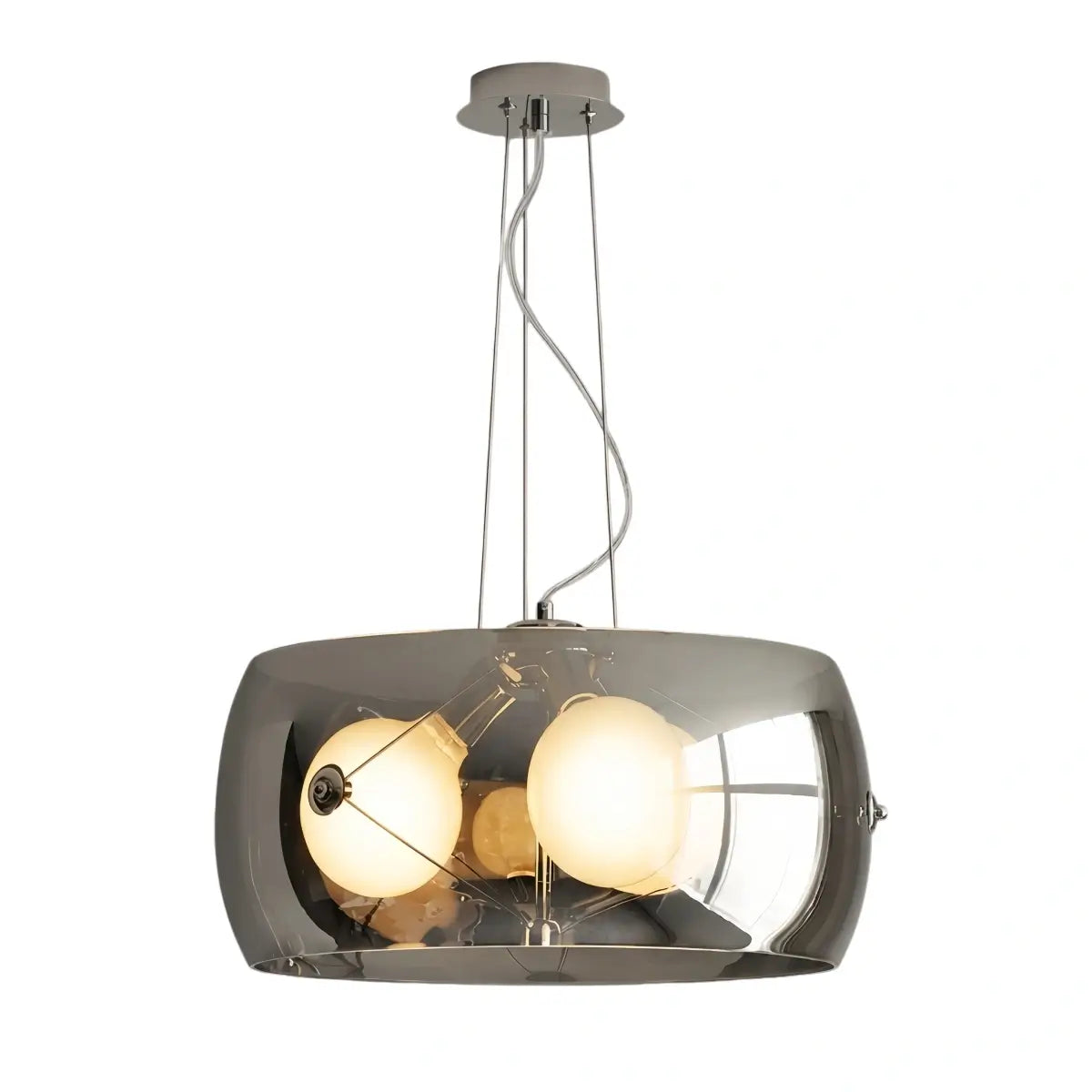 Industrial Cylinder Glass Pendant Light -- Clear or Smoked