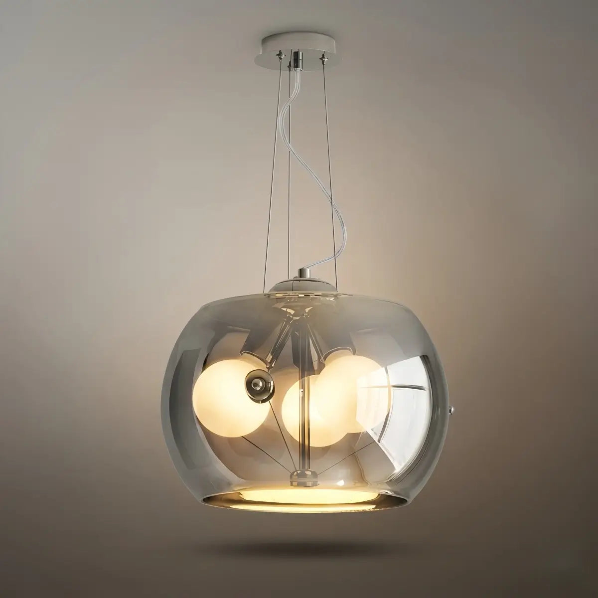 Industrial Cylinder Glass Pendant Light -- Clear or Smoked