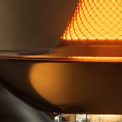 Modern Linear Pendant Light -- Black Metal & Glass Globe