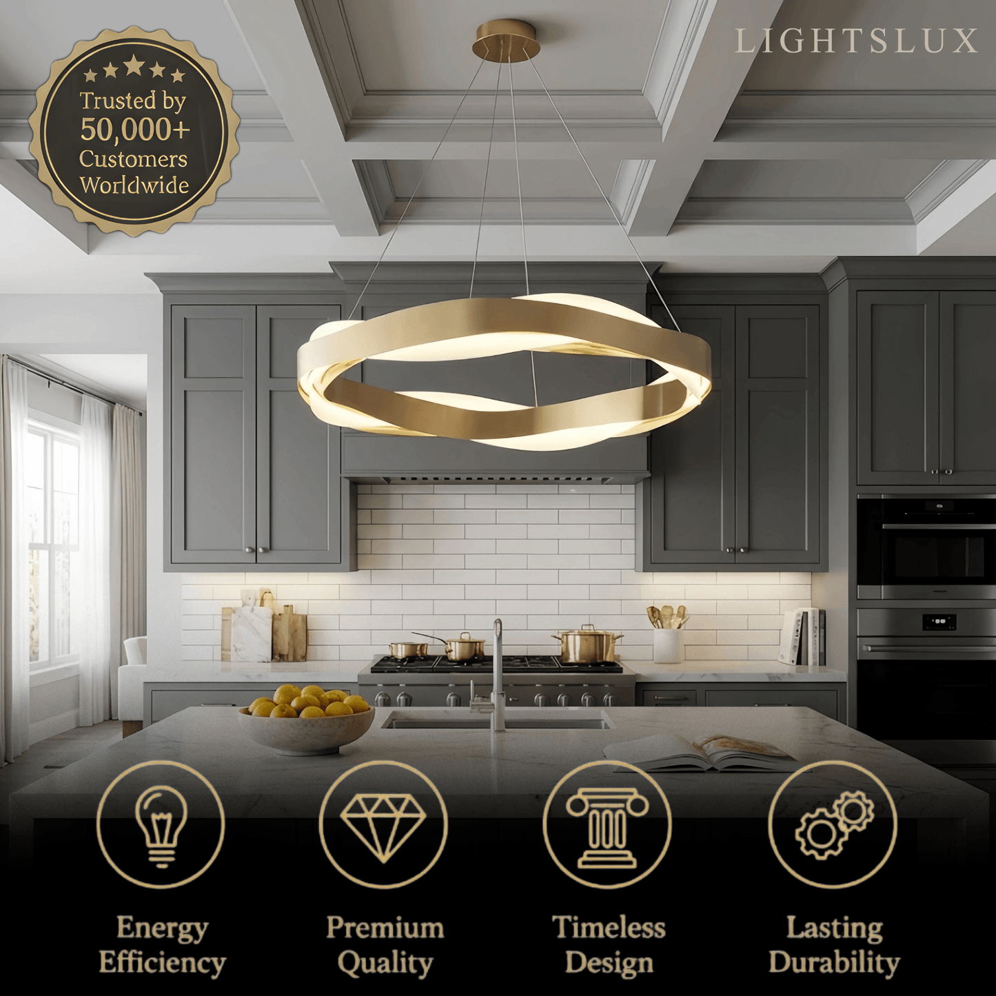 Velora Modern Wave Circular Pendant Light