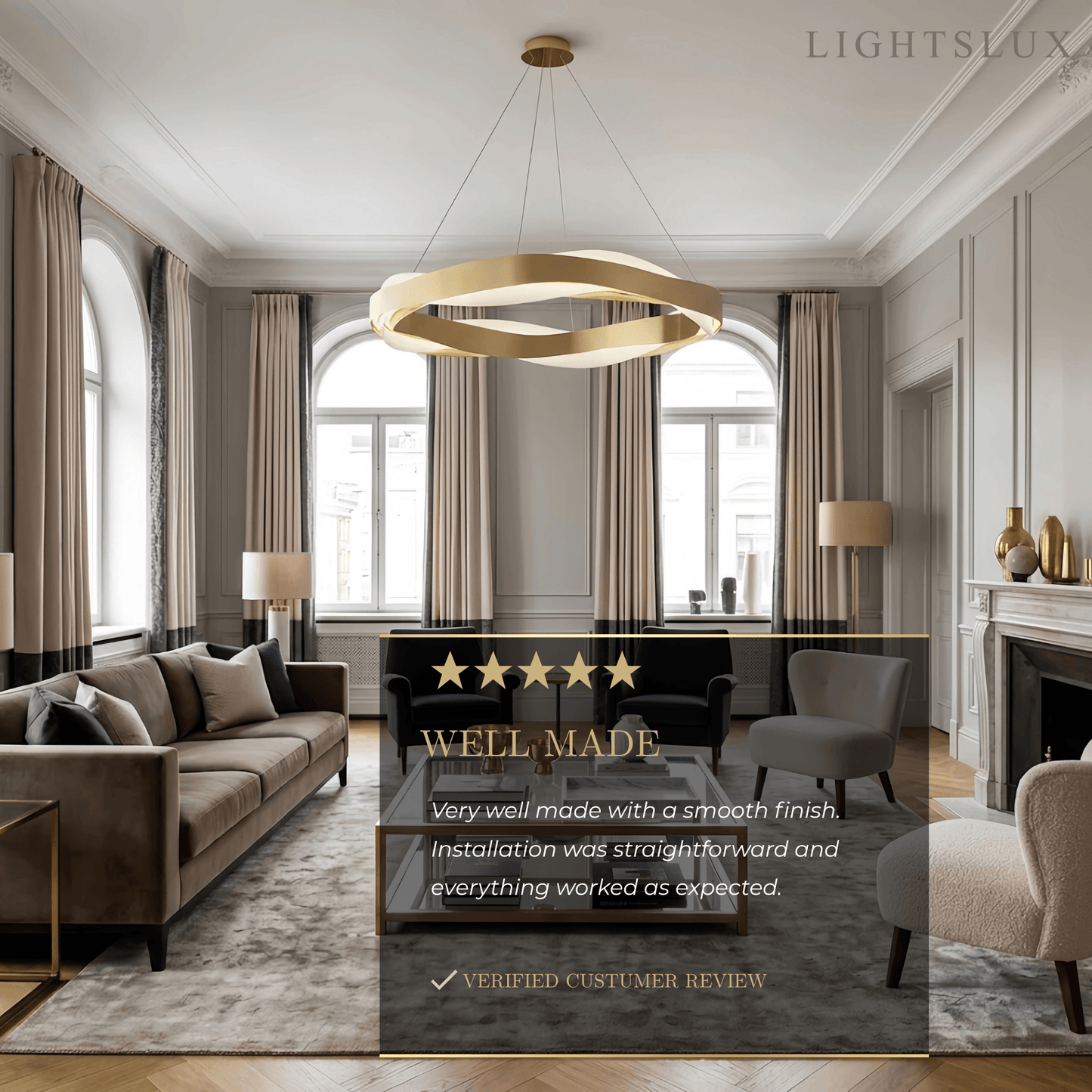 Velora Modern Wave Circular Pendant Light