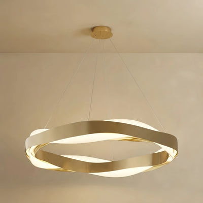 Circular Pendant Light – Gold Stainless Steel for Living Room / Dining Room