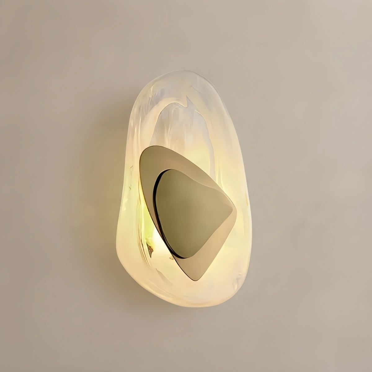 Velora Art Deco Water Ripple Wall Lamp – Gold/Black Iron for Bedroom / Living Room