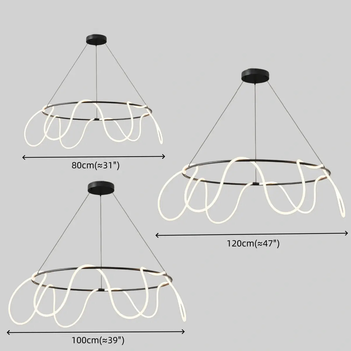 Arcato Minimalist Rope-Wrap Circular Chandelier 