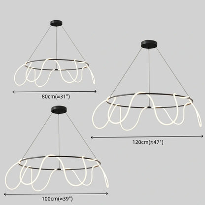 Arcato Minimalist Rope-Wrap Circular Chandelier 