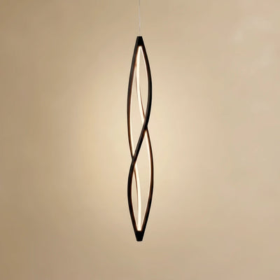 Art Deco Helix Pendant Light – Black/White Aluminum for Dining Room / Staircase