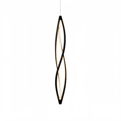 Arcato Art Deco Helix Pendant Light – Black/White Aluminum for Dining Room / Staircase