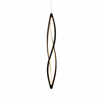 Arcato Art Deco Helix Pendant Light – Black/White Aluminum for Dining Room / Staircase