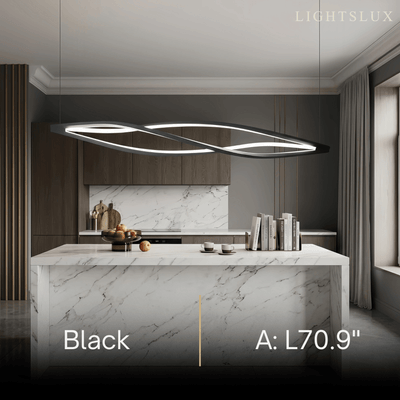 Arcato Art Deco Helix Pendant Light – Black/White Aluminum for Dining Room / Staircase