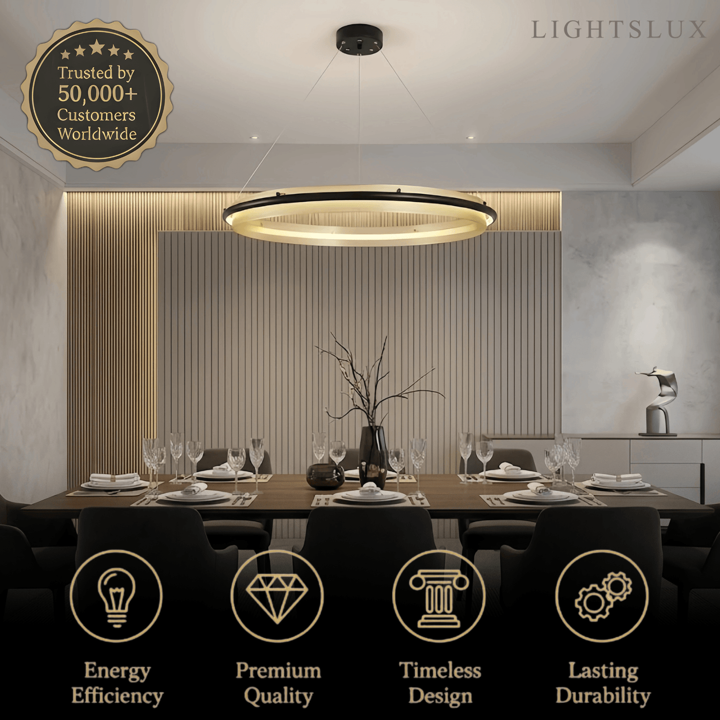 Vivara Post-Modern Ring Pendant Light