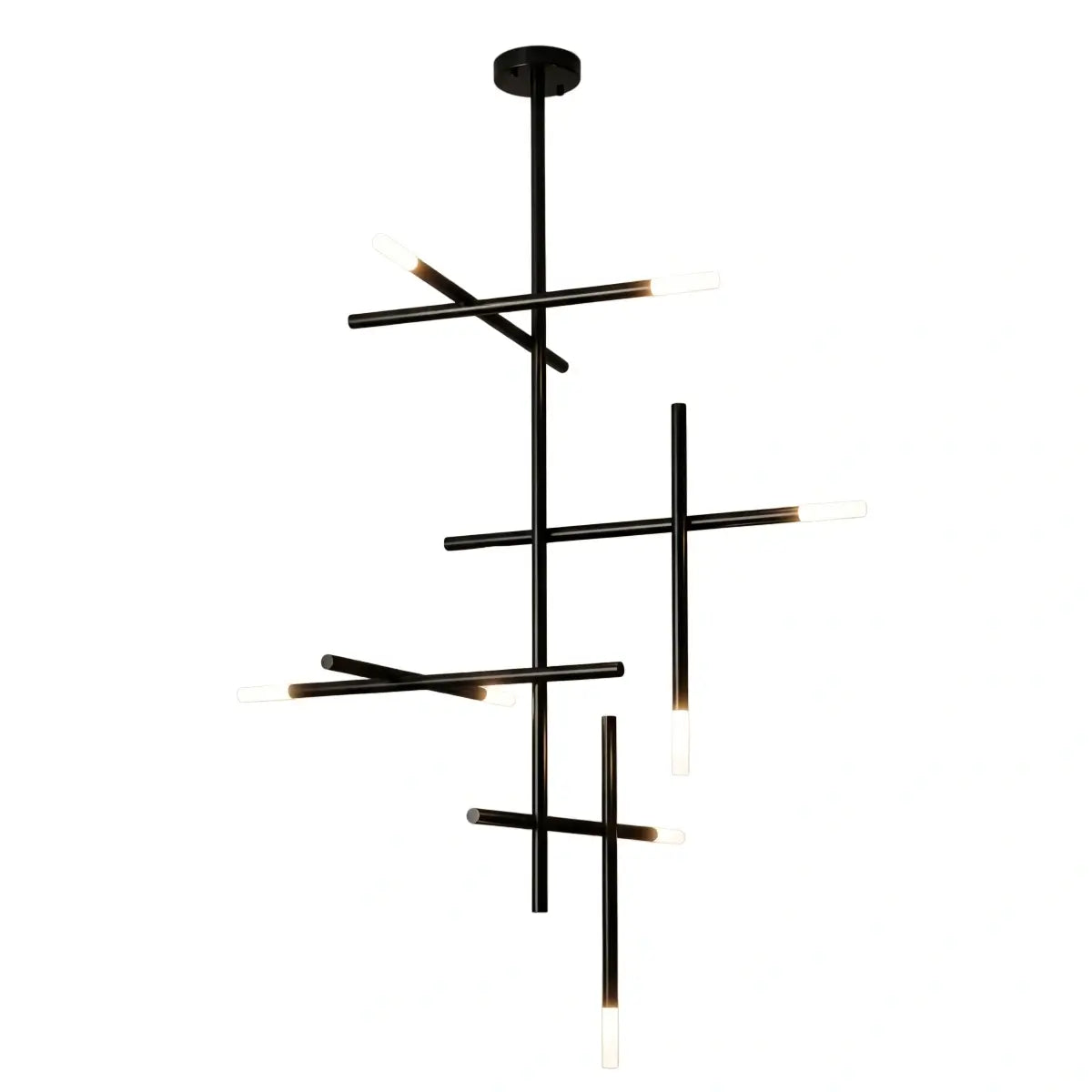 Modern Stick Chandelier -- Metal Gold or Black