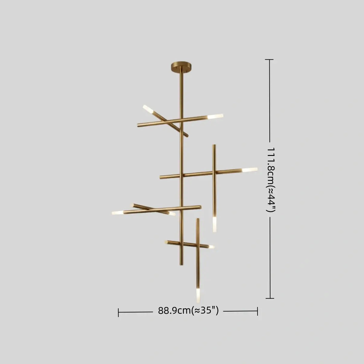 Modern Stick Chandelier -- Metal Gold or Black