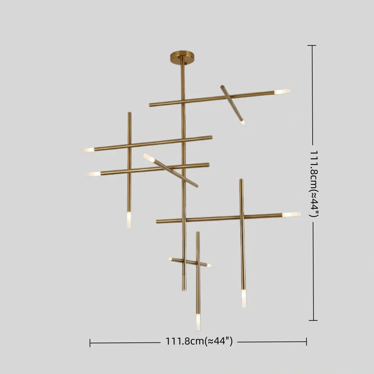 Modern Stick Chandelier -- Metal Gold or Black