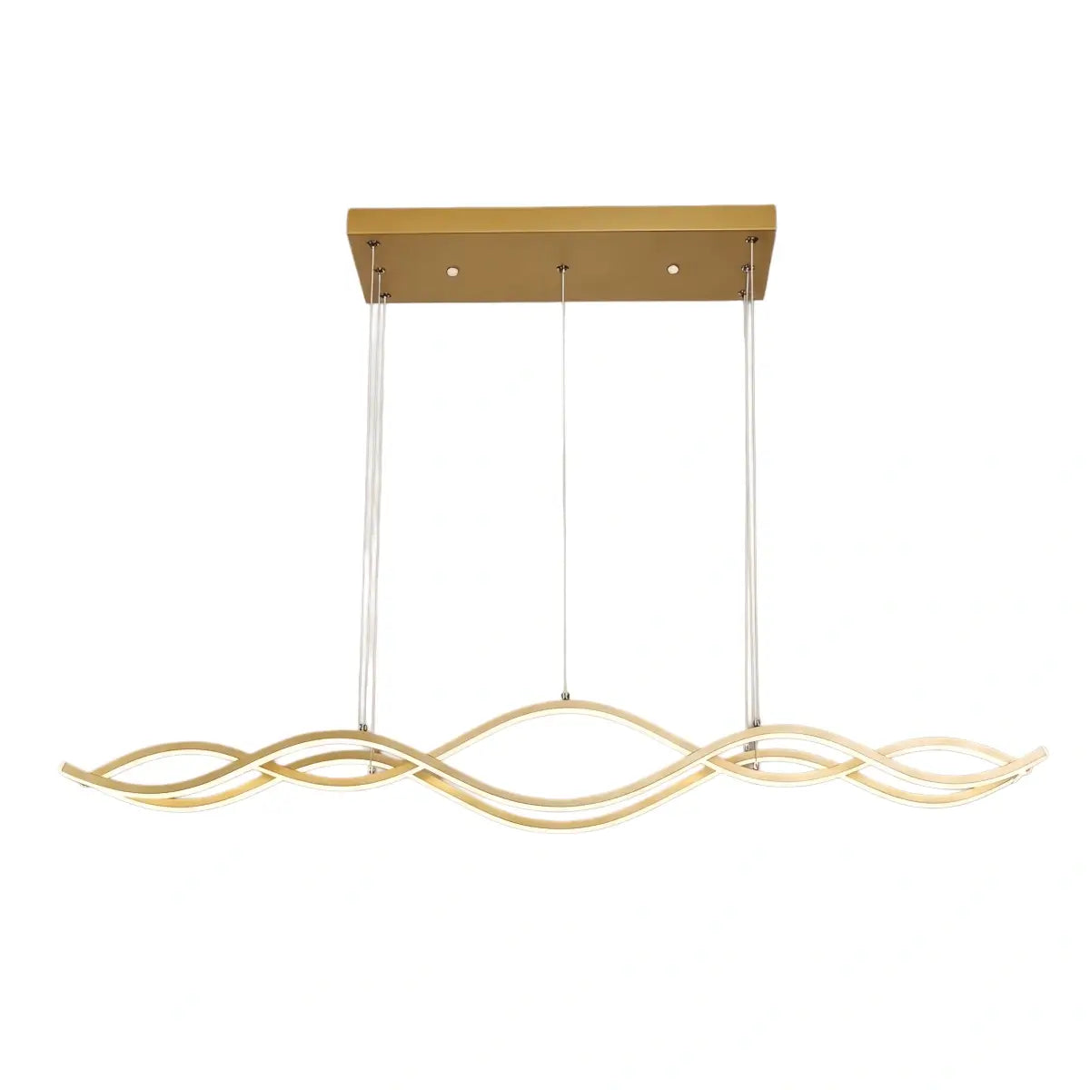 Modern Wavy Pendant Light -- Acrylic & Metal Black/White/Gold