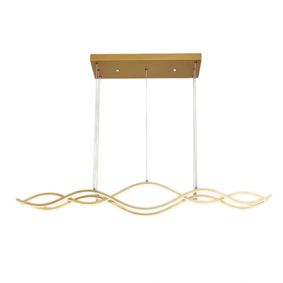 Modern Wavy Pendant Light -- Acrylic & Metal Black/White/Gold