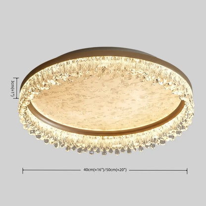 Vivara Modern Gold Flush Mount Ceiling Light -- Acrylic & Metal for Bedroom Bathroom