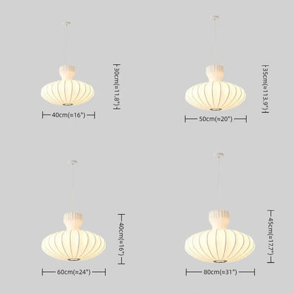 Crema Minimalist Silk Pendant Light – White