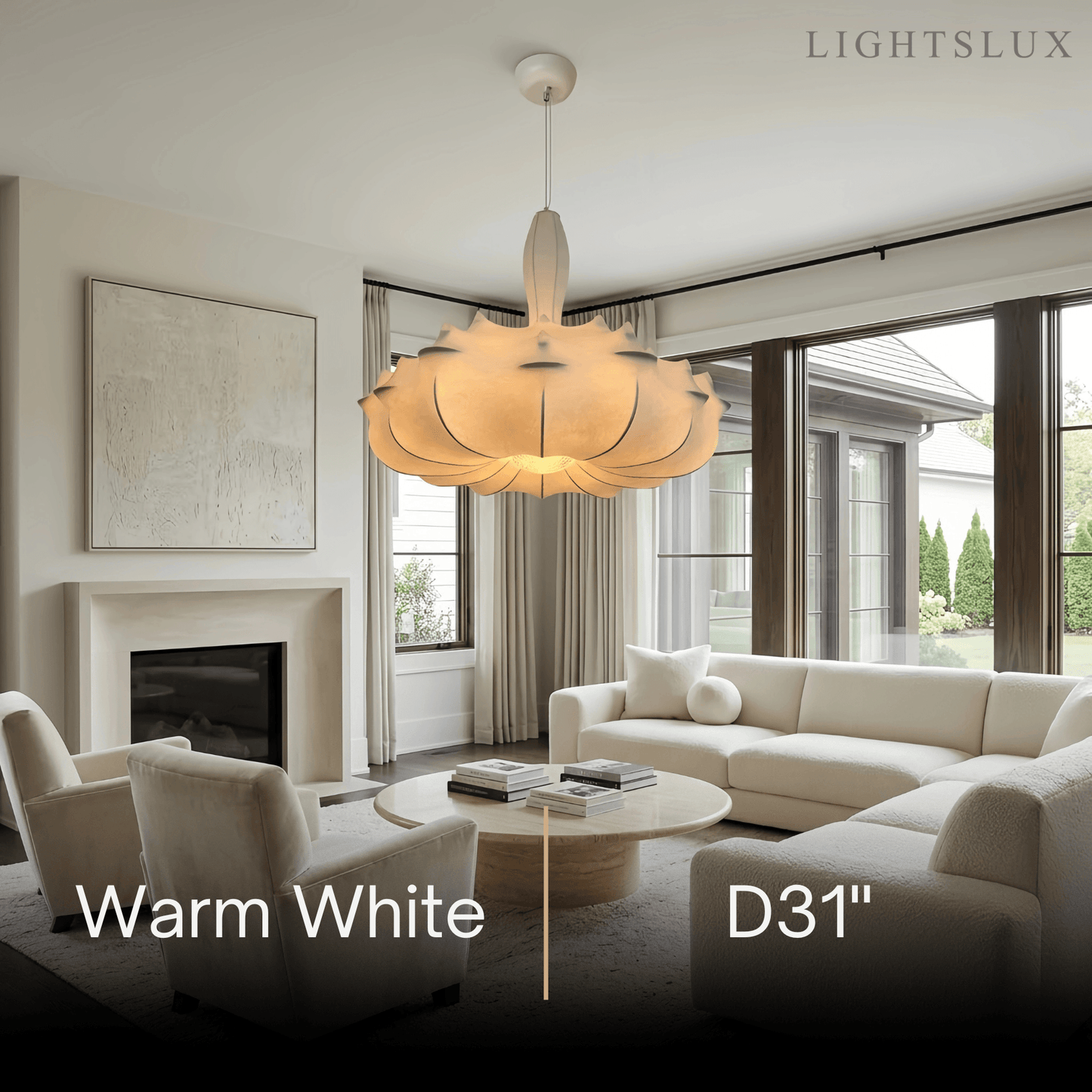 Nordic Silk Pendant Light -- White