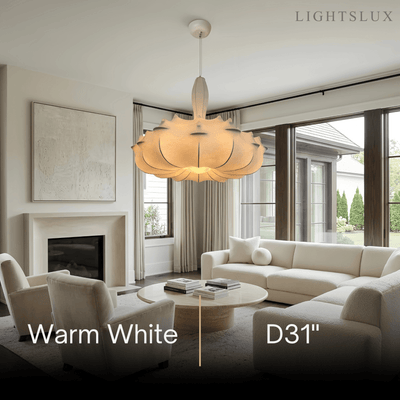 Nordic Silk Pendant Light -- White