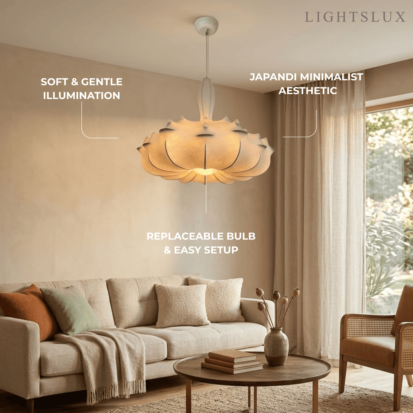 Nordic Silk Pendant Light -- White