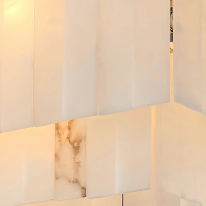 Alba Modern Rectangular Alabaster Chandelier 