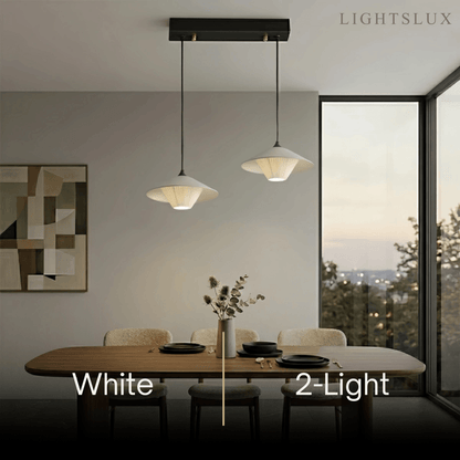 Modern Cone Pendant Light -- Leather Orange