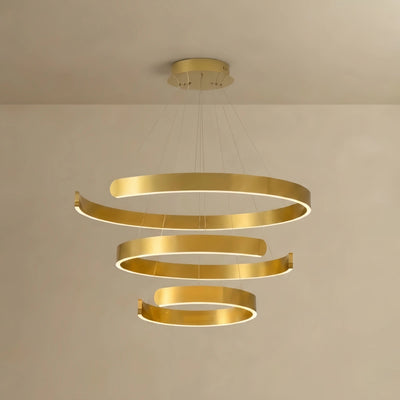 Circular Chandelier – Gold Metal for Living Room, Dining Room, and Foyer