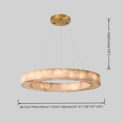 Alba Modern Alabaster Ring Chandelier