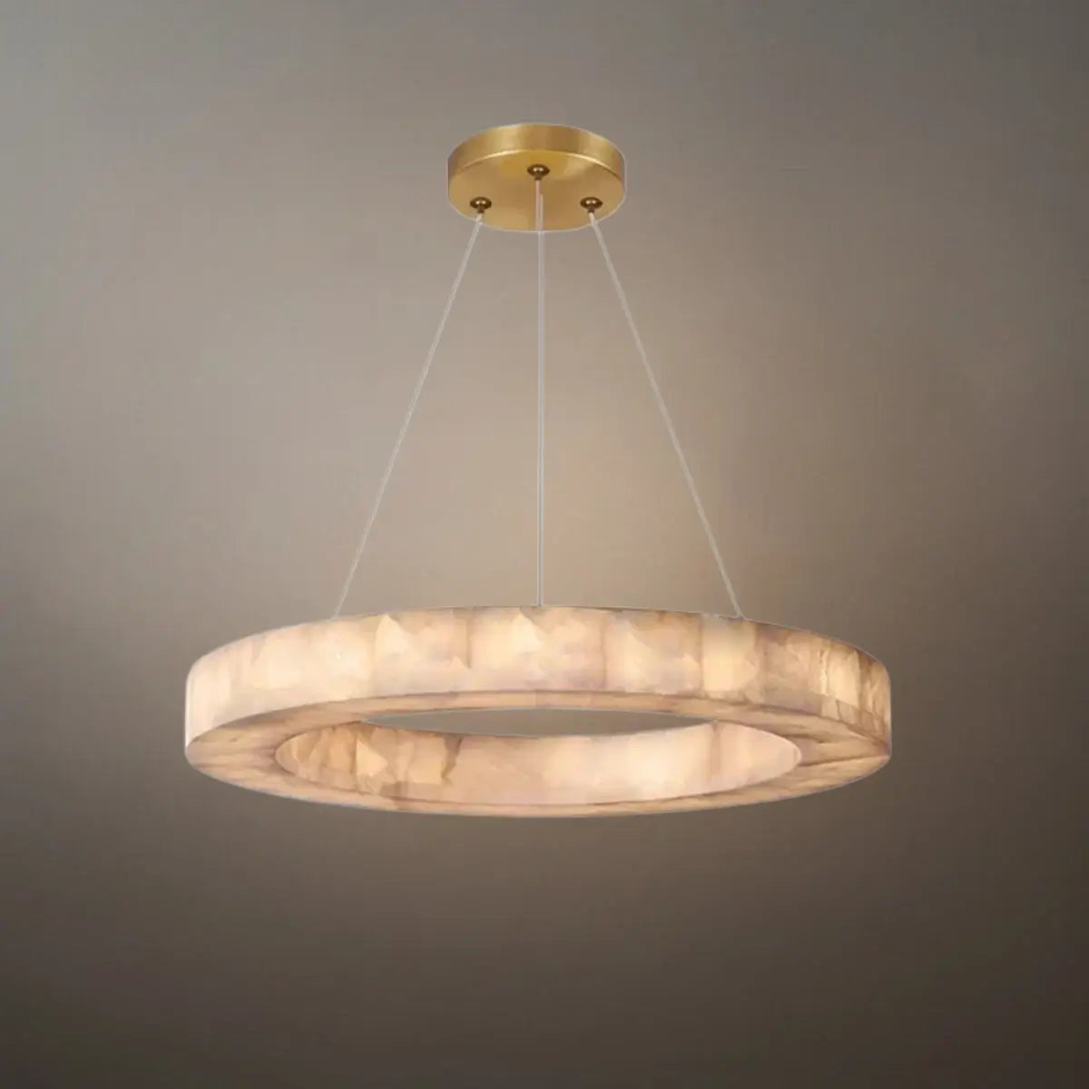 Alba Modern Alabaster Ring Chandelier