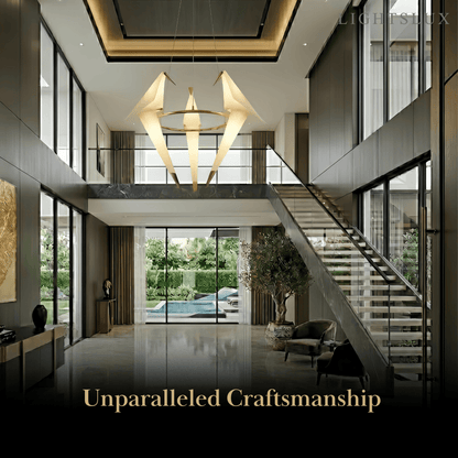 Vivara Geometric Origami Bird Chandelier – Gold